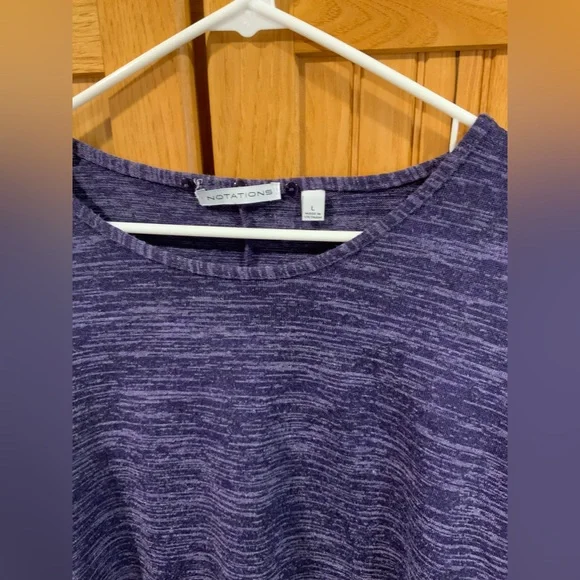 Notations Heathered Purple Long Sleeve Top - Picture 2 of 3